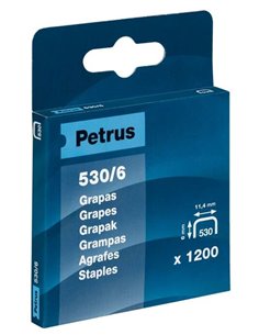 Petrus Boîte de 1200 Agrafes 530/6 Cobreadas Pour Clavadora - Patilla de 6mm