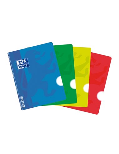 Oxford School Classic Openflex A5 - Couvercle de Plastico - Carnet Grapada - Liso - 48 Feuilles - Couleurs assorties