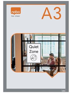 Nobo Pack de 2 Marcos Autoadhesivos Magneticos en Format A3 - Colocacion en Vertical u Horizontal - Marco de Couleur Plateado