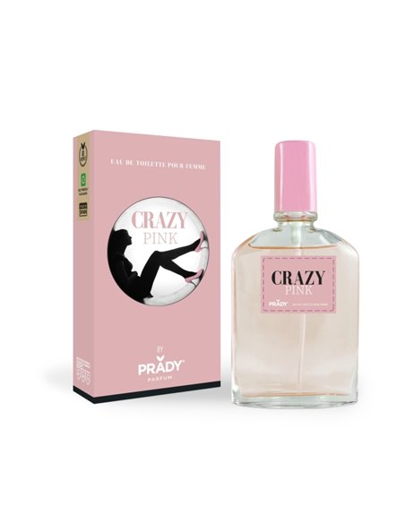 Prady Colonia de Mujer Crazy Pink - Flacon de 90 ml - Spray pulvérisateur