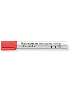 Staedtler Lumocolor 351 Feutre Pour Tableau - Pointe Ronde - Trait 2mm - Capuchon Avec Clip - Couleur Rouge
