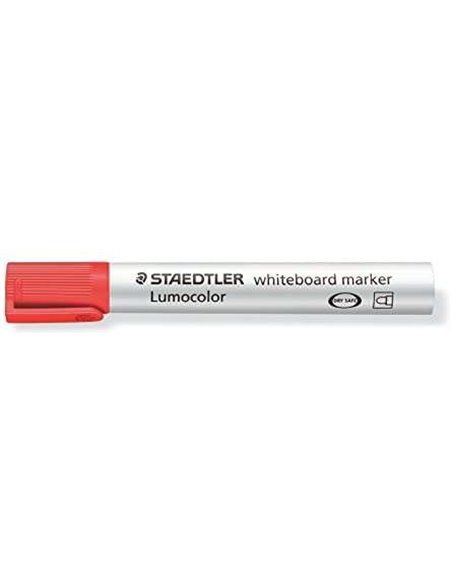 Staedtler Lumocolor 351 Feutre Pour Tableau - Pointe Ronde - Trait 2mm - Capuchon Avec Clip - Couleur Rouge