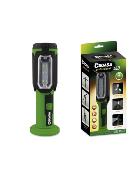 Cegasa Profesional Linterna LED - 3 Paneles LED et Avant - 3 Modos de Iluminacion - Funciona Avec 3 Pilas AAA (No Incluidas) - C