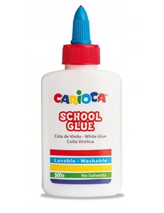 Carioca Cola Blanca 500gr - Couvercle Avec Dispensador - Adaptée Pour Papier et Carton - Transparent al Secarse - Sans Disolvent