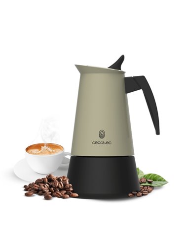 Cecotec Piccolina 200 Cafetera Italiana Pour 2 Tazas - Acier Inoxydable - Adaptée Pour Placas Electricas, Vitro et Gas - Piezas 
