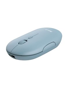 Trust Puck Souris Inalambrico Rechargeable 1600dpi - 3 Botones Silenciosos - Ultra Fino - Usage Ambidiestro - Couleur Bleu