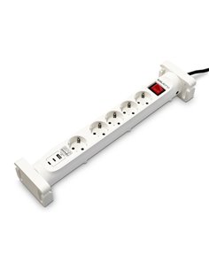 Salicru Regleta SPS SAFE 5S+ Protectores Electricos Activos de Ultima Generacion - 5 Tomas Schuko - 1xUSB-À, 2xUSB-C - Couleur B