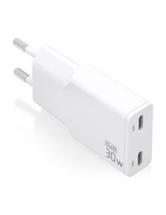 Aisens Cargador GaN Ultra Delgado 30W - 2xUSB-C PD3.0 QC4.0 - Couleur Blanc