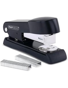 Rapesco Minno 526 Agrafeuse Metalica de Sobremesa - Jusqu'à 20 Feuilles - Agrafes 22/6, 24/6, 26/6 - Grapado Cerrado et Abierto 