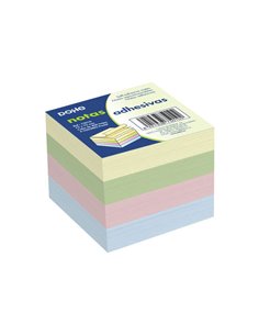 Dohe Cubo de 400 Notas Reposicionables - Taille 75x75mm - Papier de 75gr - Idéal Pour Bureau et École - Couleurs Pastel Assortis