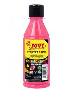 Jovi Tempera Paint Tempera Liquida Fosforescente 250ml - Brilla en la Oscuridad - Séchage rapide - Excelente Rendimiento - Facil