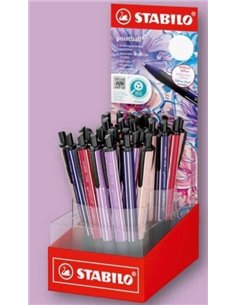 Stabilo Pointball Naturecolors Wildflower Présentoir Avec 38 Boligrafos Retractiles - Trait 0.5mm - Hechos Avec 87% Bioplastico 