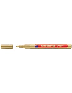 Edding 751 Feutre Permanent - Pointe Ronde - Trait entre 1 et 2 mm. - Encre Opaca - Séchage rapide - Couleur Oro