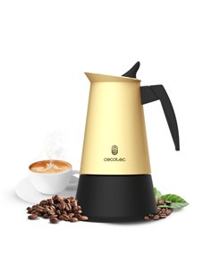 Cecotec Piccolina 400 Cafetera Italiana Pour 4 Tazas - Acier Inoxydable - Adaptée Pour Placas Electricas, Vitroceramicas et Gas 