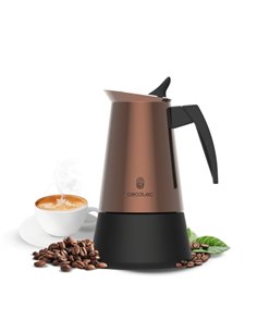 Cecotec Piccolina 400 Cafetera Italiana Pour 4 Tazas - Acier Inoxydable - Compatible Avec Todo Tipo de Cocinas - Junta de Silico
