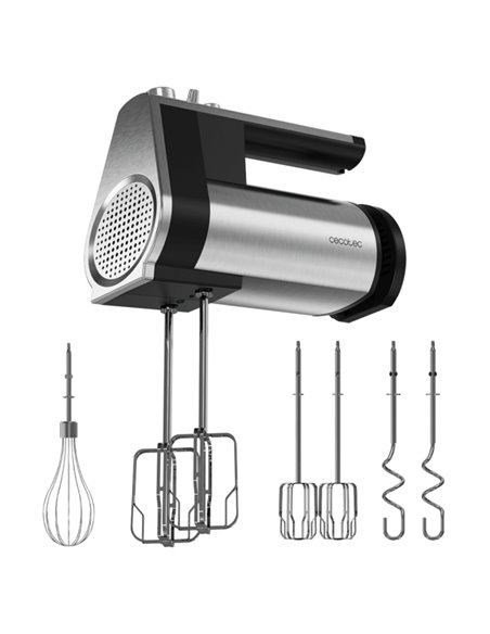 Cecotec PowerTwist 500 Full Steel Batidora de Varillas - Potencia 500W - Vitesse Réglable - Comprend Accesorios - Ergonomique - 