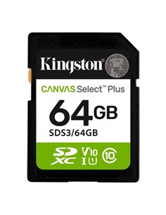 Kingston Carte SDXC 64GB UHS-I Clase 10 100MB/s Canvas Select Plus