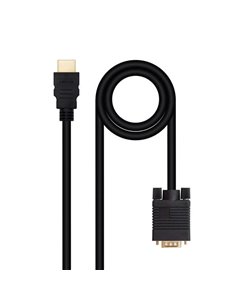 Nanocable Câble Conversor HDMI à VGA, HDMI/M-VGA/M 1.8m - Couleur Noir