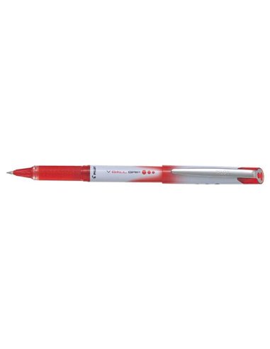 Pilot Stylo à bille de Encre Liquida V Ball Grip 07 - Pointe de Bola Conica 0.7mm - Trait 0.5mm - Grip de Goma - Couleur Rouge