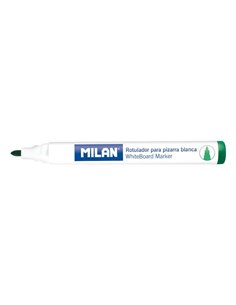 Milan Feutres Pour Tableau Blanca Avec Pointe Ronde - Pointe 4.7 mm - Encre à Base de Alcohol - Borrable en Seco - Couleur Vert