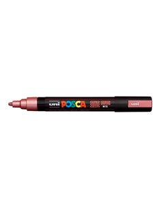 Posca PC-5M Marqueur de Pintura - Pointe de Bala 1.8-2.5mm - Base al Eau - No Permanent - Résistant à la Luz - Couleur Rouge Met