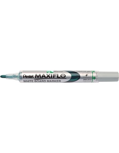 Pentel Maxiflo Feutre Pour Tableau Blanca - Pointe de Bala - Ancho de Linea 2mm - Regulacion du Flujo de Encre - 50% de Material