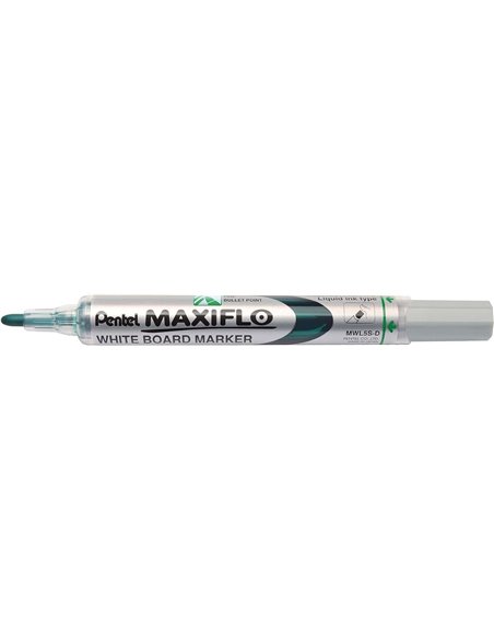 Pentel Maxiflo Feutre Pour Tableau Blanca - Pointe de Bala - Ancho de Linea 2mm - Regulacion du Flujo de Encre - 50% de Material