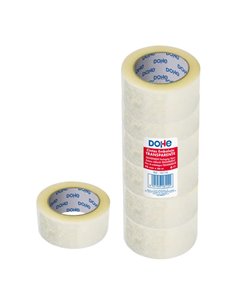 Dohe Pack de 6 Precintos de Polipropileno - Dimensions 48mm x 66m - Transparent
