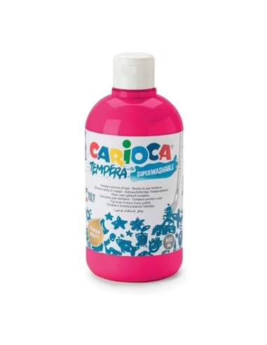 Carioca Botella Tempera 500ml - Couleurs Superlavables - Faciles de Mezclar - Haute Opacidad - Aplicable en Materiales Porosos -