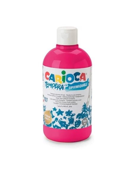 Carioca Botella Tempera 500ml - Couleurs Superlavables - Faciles de Mezclar - Haute Opacidad - Aplicable en Materiales Porosos -