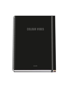 Dohe Colour Vives Cahier Spirale A4 100 Feuilles Microperforadas Cuadricula 5mm - Couverture rigide Carton Forrado - Fermeture d