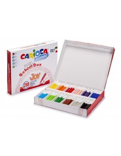 Carioca Joy School Box Pack de 288 Feutres - Pointe 2.8mm - Encre Superlavable - Bloqueada et Avec Couvercle Ventilada - Idéal P