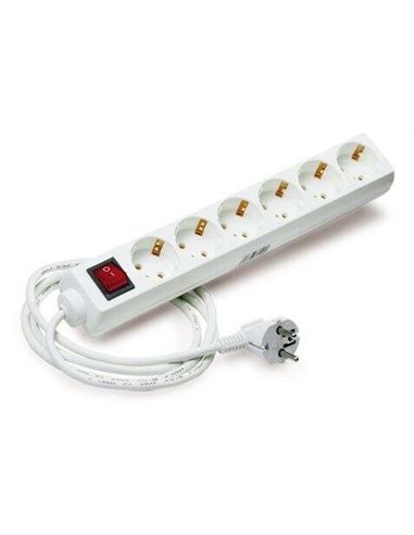 Elbat Regleta Alimentation - 6 Tomas Schuko - Interruptor On/Off - Câble de 1.50m