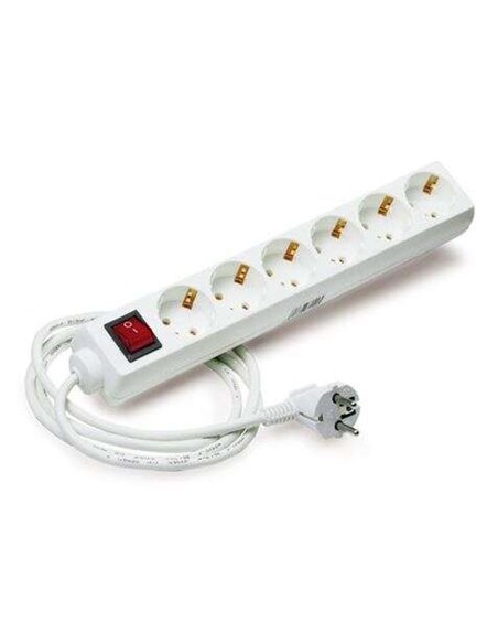 Elbat Regleta Alimentation - 6 Tomas Schuko - Interruptor On/Off - Câble de 1.50m