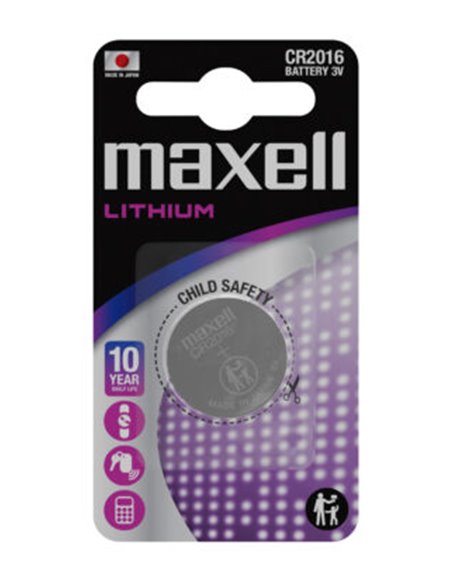 Maxell Pack de 1 Pila Litio de Boton CR2016 3V