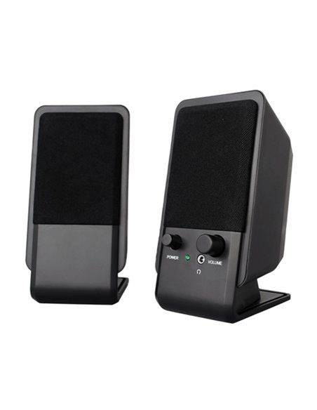 Ewent Altavoces Estereos de Sobremesa de 12W - Alimentation USB - Jack de 3.5mm - Control de Volume - Couleur Noir
