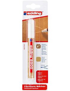 Edding 8900 Feutre Permanent Pour Muebles - Pointe Ronde 1.5-2mm - Résistant à la Luz - Séchage rapide - Couleur Roble Clair