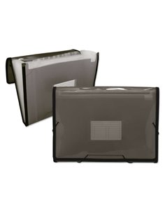 Ingraf Chemise Frame Fuelle 13 Departamentos Taille A4 - Polipropileno Translucido - Gomas et Solapas - Couleur Gris