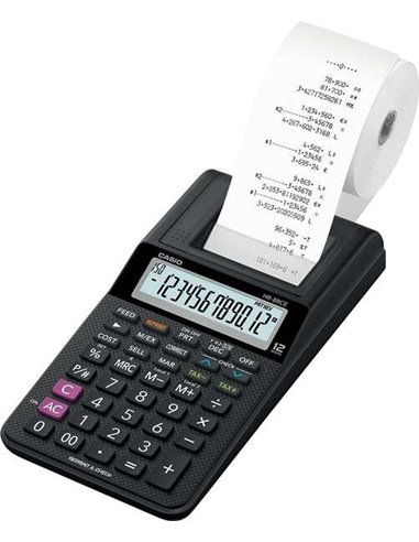 Casio HR-8RCE Calculadora Imprimante de Sobremesa Compacta - Écran de 12 Digitos - Impression de 2 Lineas Par Segundo - Couleur 