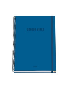 Dohe Colour Vives Cahier Spirale A4 100 Feuilles Microperforadas Cuadricula 5mm - Couverture rigide Carton Forrado - Fermeture d