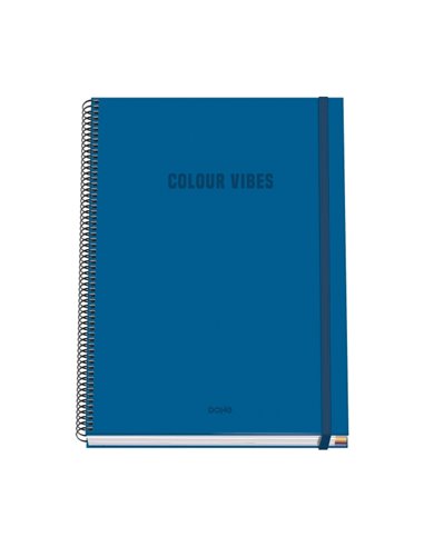 Dohe Colour Vives Cahier Spirale A4 100 Feuilles Microperforadas Cuadricula 5mm - Couverture rigide Carton Forrado - Fermeture d