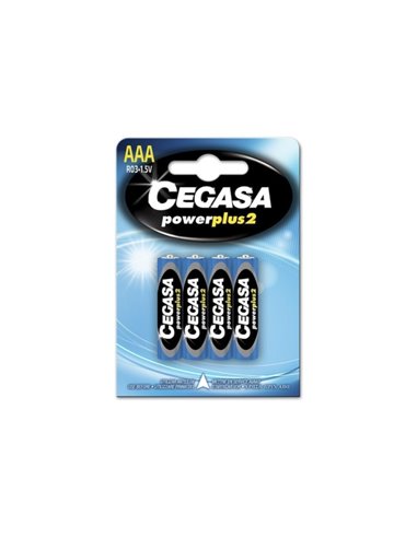 Cegasa Power Plus 2 Pack de 4 Pilas R03 AAA - Pilas Salinas Pour Aparatos de Bajo Consumo