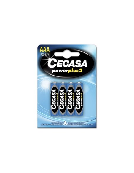 Cegasa Power Plus 2 Pack de 4 Pilas R03 AAA - Pilas Salinas Pour Aparatos de Bajo Consumo
