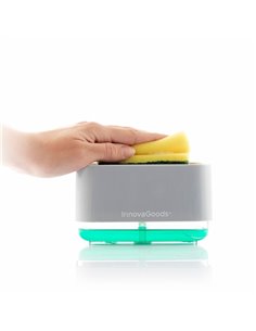 Innovagoods Pushoap Dispensador de Jabon 2 en 1 - Capacité 330ml - ABS et Poliestireno - Multifuncion - Antibacteriano - Contene