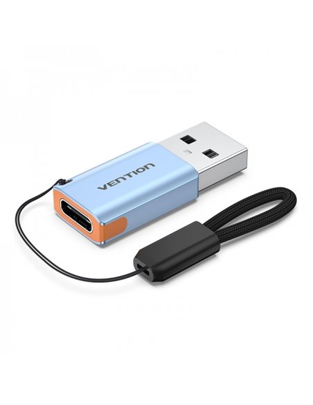 Vention Adaptateur USB 3.1 Mâle à USB-C Femelle Avec Lanyard - Aluminium Gris