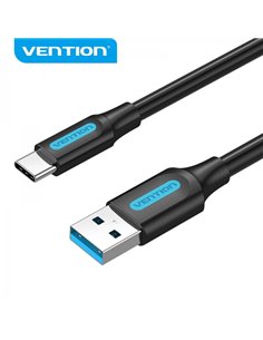 Vention Câble USB-À 3.0 Mâle à USB-C Mâle - 3A - 60W - 5Gbps - 1.5m - Couleur Noir