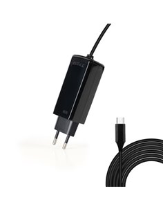 Tooq Cargador de Portable GaN USB-C/PD 90W - Câble de 1.80m - Couleur Noir