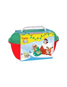 Jovi Play & Fun Cofre Christmas Adventure Avec 24 Barras de Plastilina 15gr + Modeladores + Recortables - Sans Gluten - Base Veg