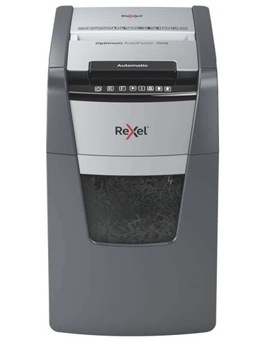 Rexel Optimum Autofeed 150X Destructora Automatica de Corte en Particulas P-4 - Autolimentacion de 150 Feuilles, Manual de 8 Feu