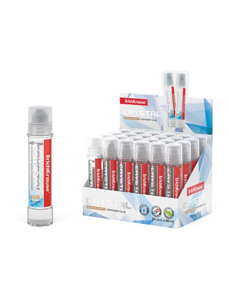Erichkrause Crystal - Pegamento de Bureau de Haute Transparencia - Aplicador de Silicona Doux - No Toxico - Résistant al Frio - 